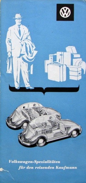 Volkswagen Beetle Modelprogram 1955 "Spezialitaeten fuer den Kaufmann" Carbrochure (1677)